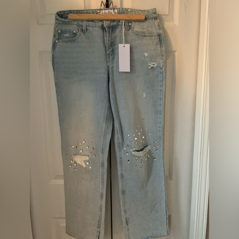 Indigo Rein NWT Blue Straight Leg Mid Rise Jeans (SZ 11)